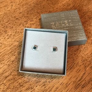 Blue topaz and diamond earrings